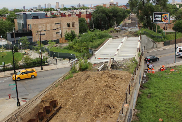 Bloomingdale trail under construction in August 2014.