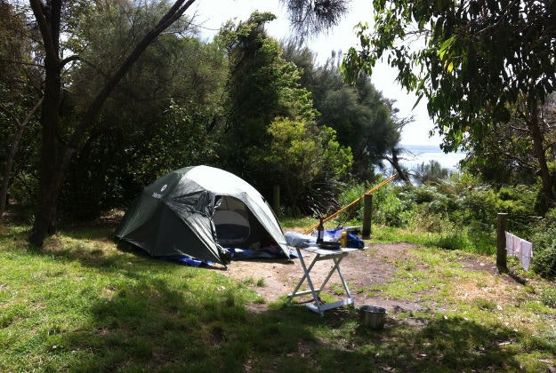 Camping in Great Otway National Park, Victoria, Australia.