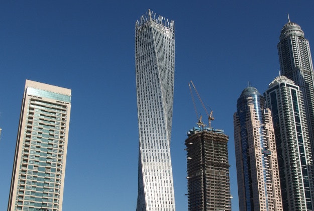 Dubai's twisting Cayan Tower.