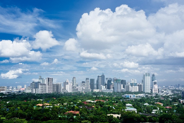The skyline of Makati, Manila, Philippines.