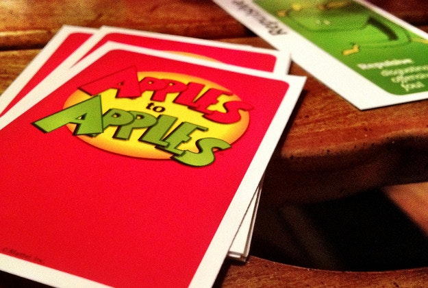 The 'Apples to Apples' card games by Mattel.