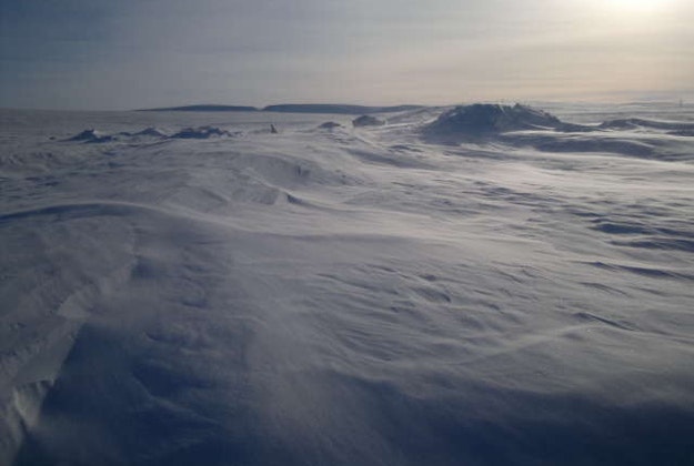 The barren landscape of the North Pole.