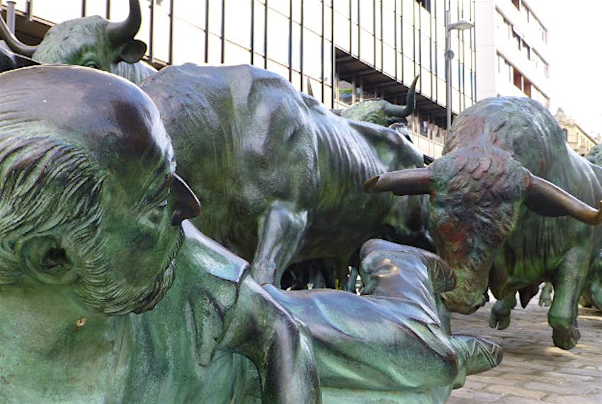 Travel News - Pamplona A depiction of the running with the bulls in Pamplona.