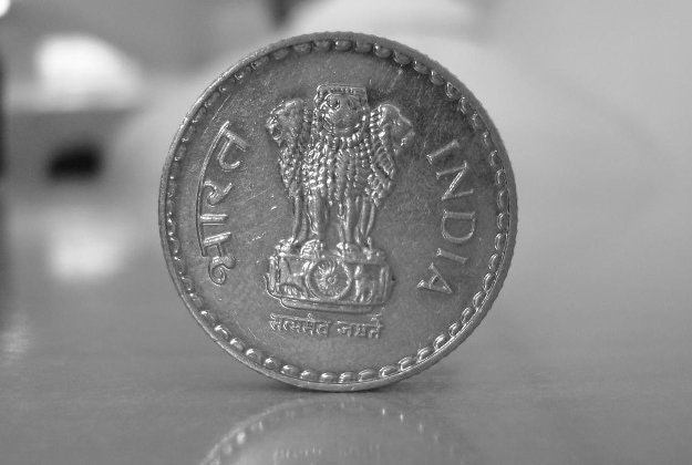 A silver rupee.