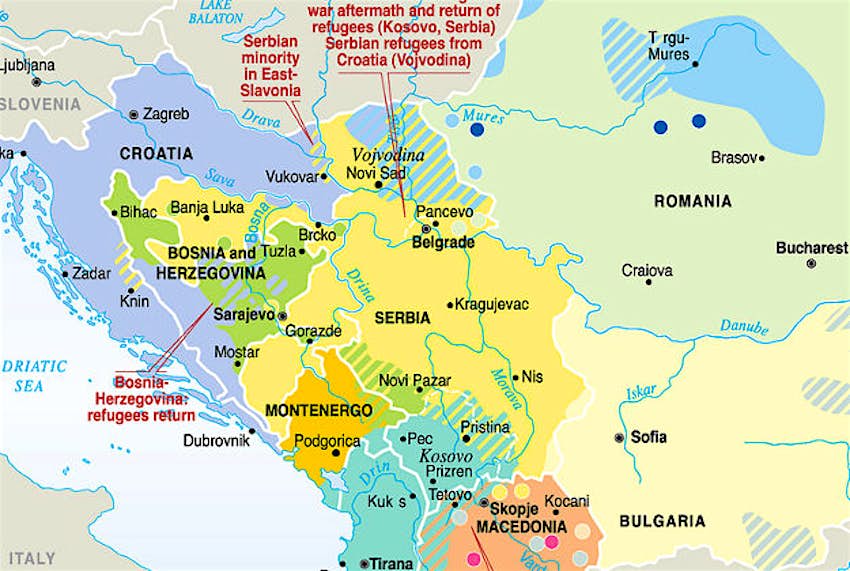 Travel News - map New 'micronation' proclaimed on the border of Croatia and Serbia.