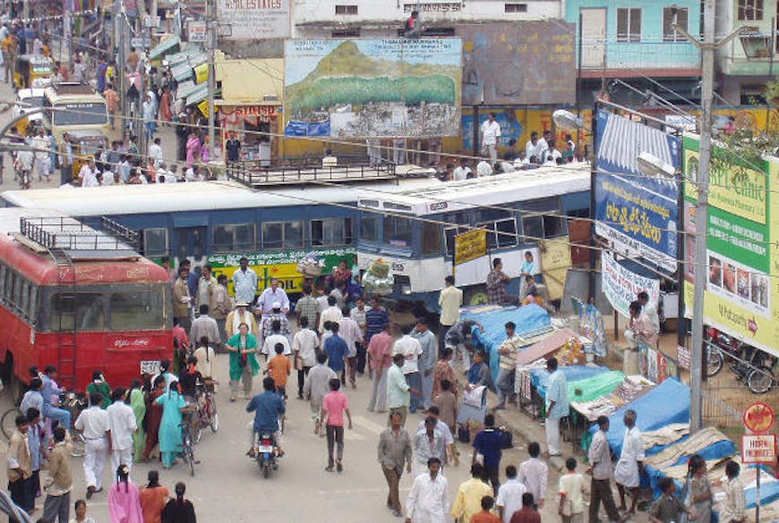 Buses around Puttaparthi, Andhra Pradesh.