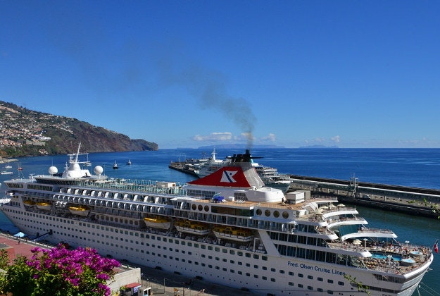 Balmoral cruise ship docked in Madeira, Portugal.
