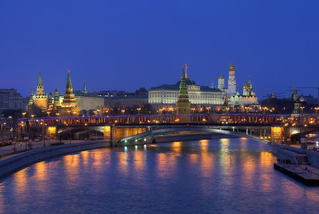 A view of the Kremlin, Moscow.