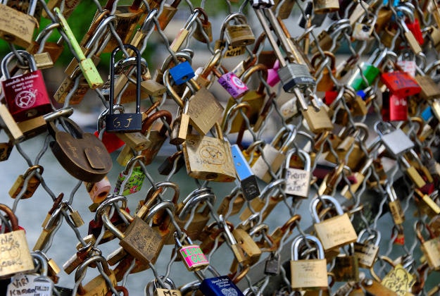 Love locks on the Pont des Arts.