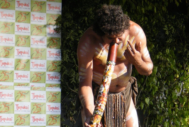 A musical performance at the Tjapukai Aboriginal Cultural Park.