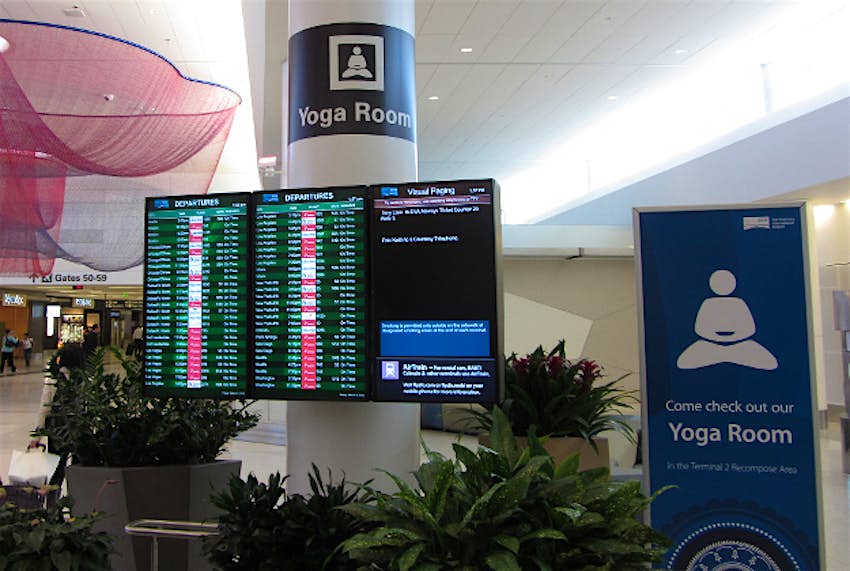 Travel News - yoga1 Yoga rooms are being advertised by many airports around the world as an alternative way of punching in time between flights