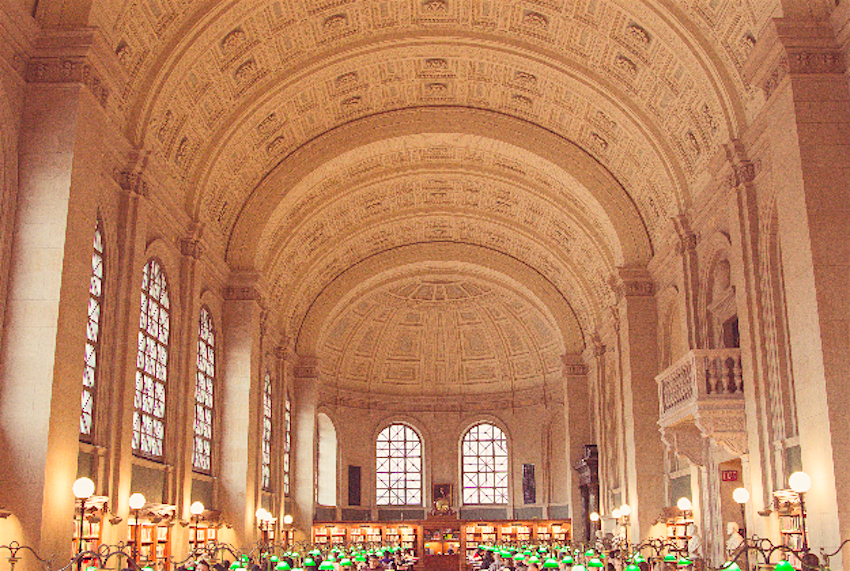 Travel News - BostonPublicLibrary The Reading Room of the Boston Public Library.