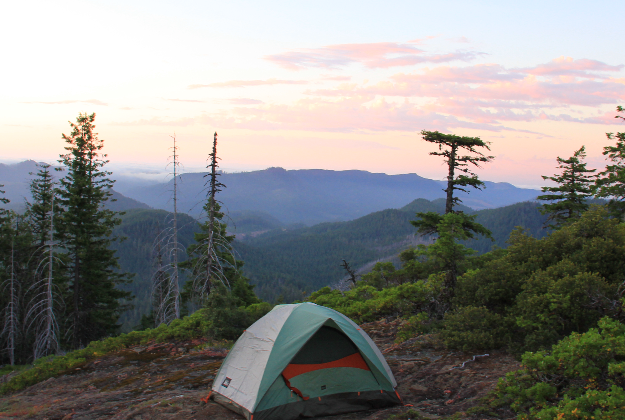 Camping in Oregon.