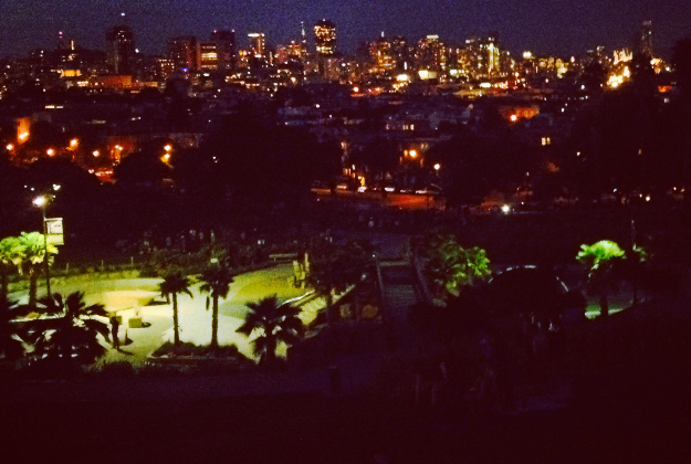 Dolores Park by night.