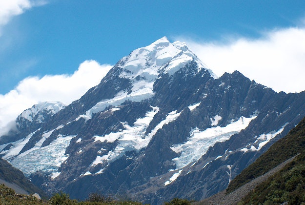 A snow capped Mount Cook, South Island, New Zealand.