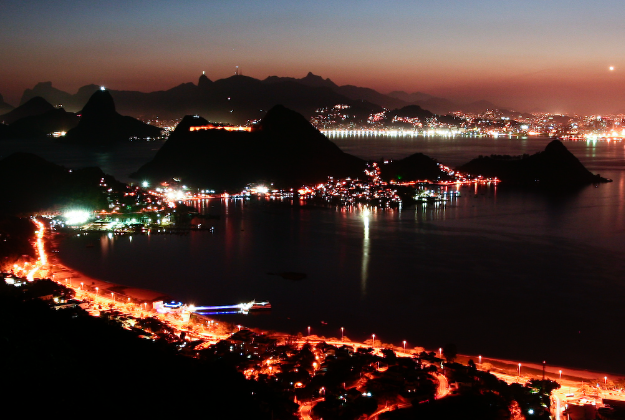 Rio de Janeiro by night.