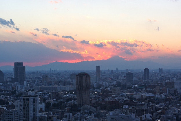 Sunset over Tokyo.