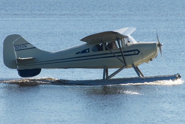 A small scale amphibious aircraft.
