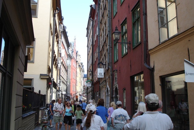 A busy street Gamla Stan. Stockholm.