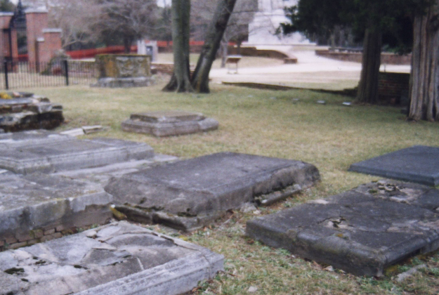 Old tombs at Jamestown, Virgina.