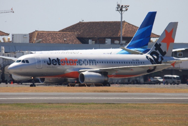 Jetstar Airbus at Denpasar airport.