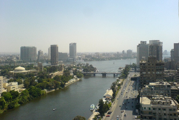 The river Nile running through Cairo.