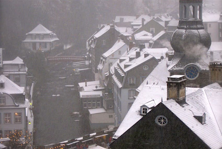 Travel News - North Rhine-Westphalia Snowy roof tops in North Rhine-Westphalia.