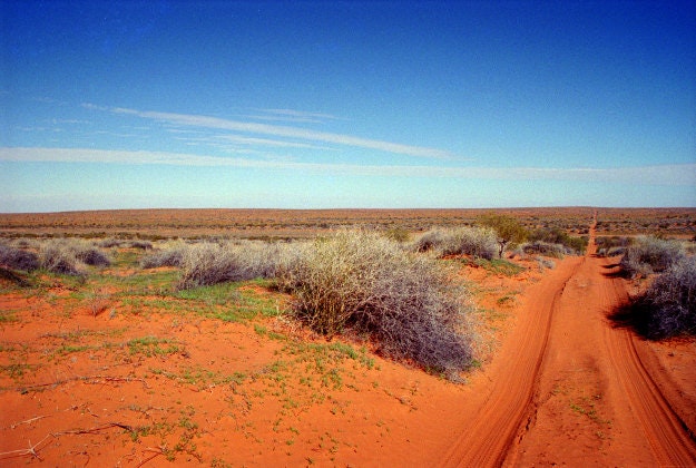 The Simpson Desert track, Australia.