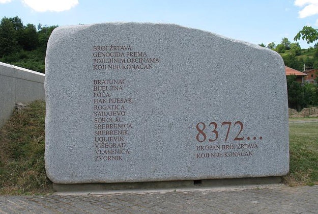 A memorial for the genocide in Srebrenica.