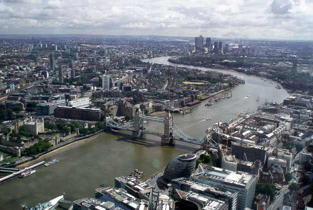 The Thames river, London.