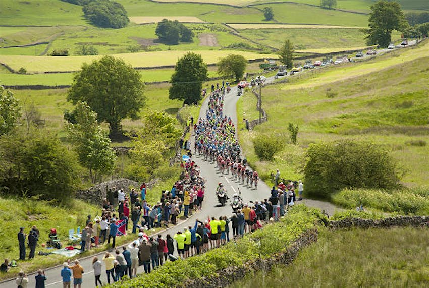 Travel News - Tour de France Last year's Tour de France rolling through Yorkshire, England.