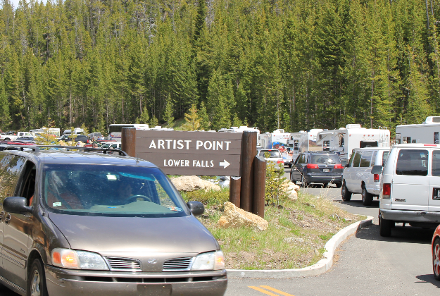 Artist Point car park, Yellowstone National Park which will undergo renovation.