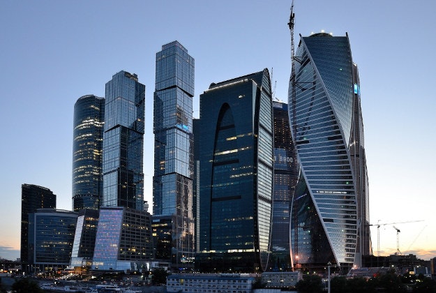 Moscow City financial district.