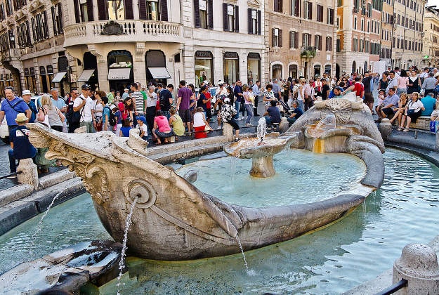 Rome's Barcaccia fountain.