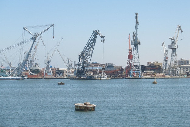 Along the Suez Canal.