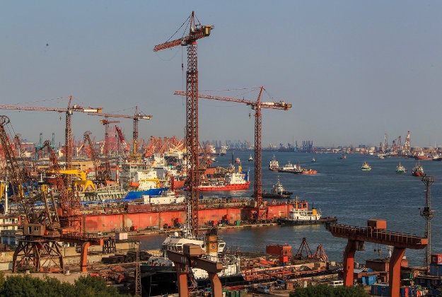 Tianjin port.