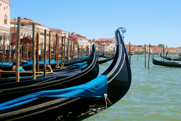 Gondolas in Venice.