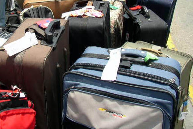 Russian customs destroy prohibited food items found in hand luggage.