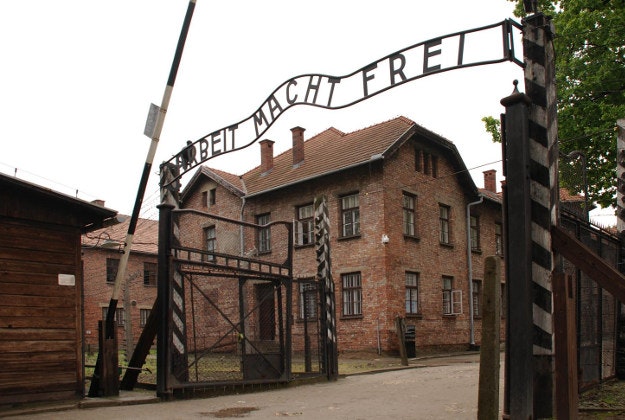 The entrance to Auschwitz.