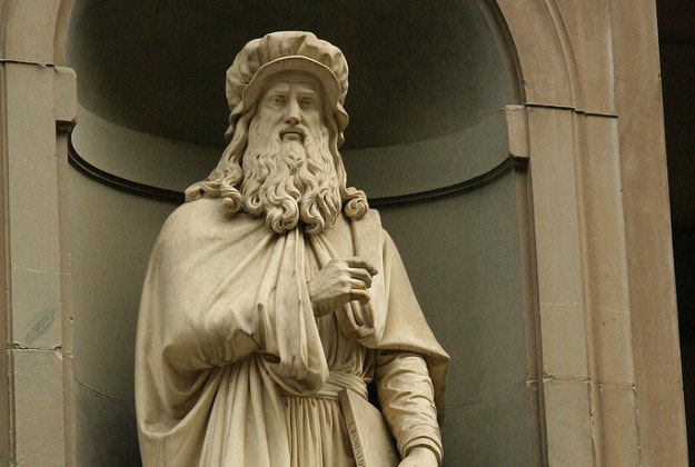 A statue of Da Vinci in Florence.