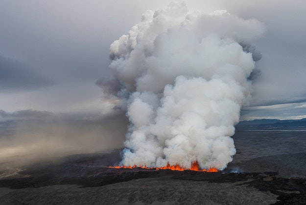 An eruption on Holuhraun.