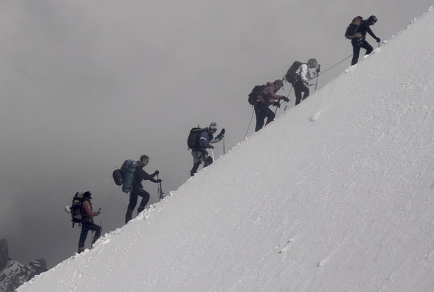 Climbers on Mont Blanc.