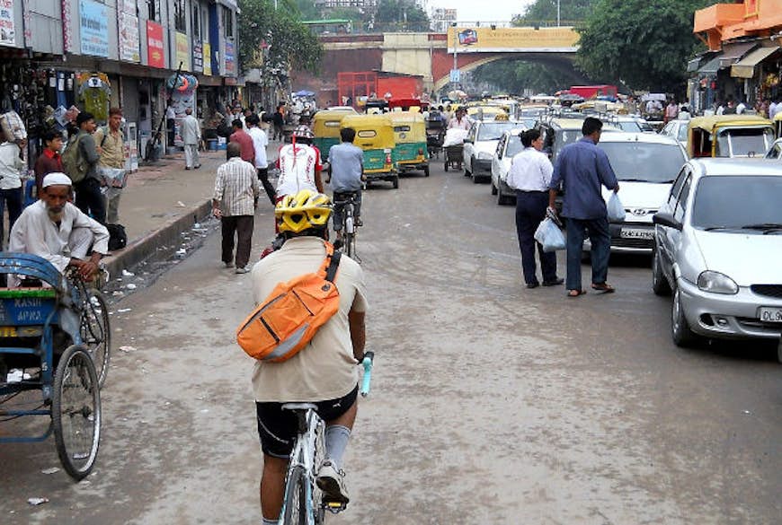 Traffic in New Delhi.