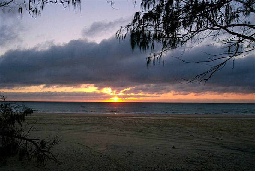 Travel News - Rainbow Beach, Inskip Point Melanie A major sinkhole on a Queensland beach forced 300 holidaymakers to evacuate after caravans, tents and a car were swallowed up .