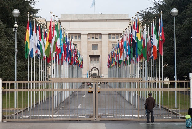 The United Nations building in Geneva.