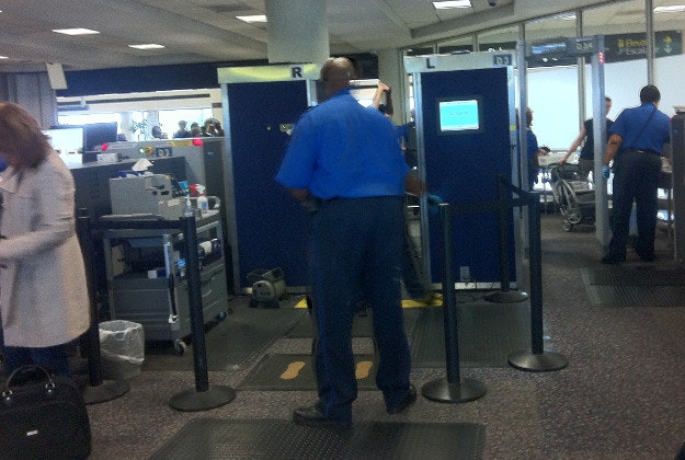 TSA airport security checkpoint.