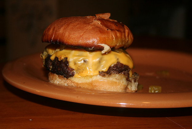 Green chile cheeseburger.
