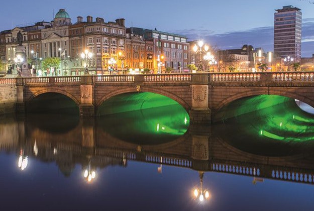 The O’Connell Bridge crosses Dublin’s River Liffey at the very heart of Ireland's capital city.  