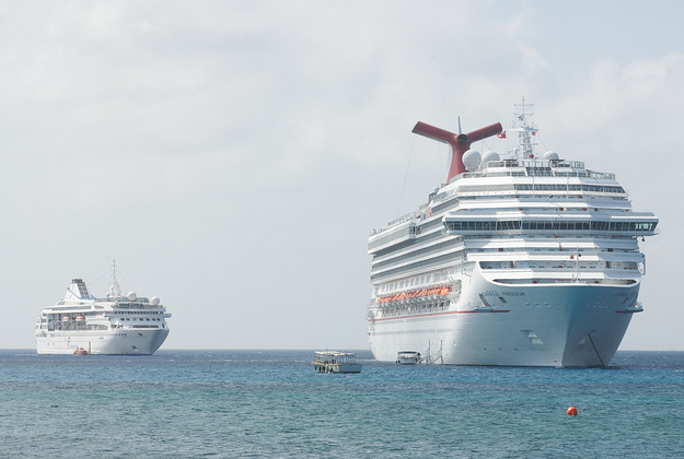 Cruise ships in the Cayman Islands.