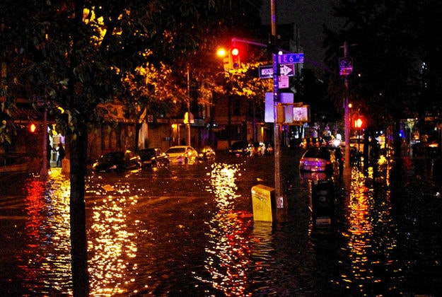 Flooding in New York City in the aftermath of Hurricane Sandy in 2012.